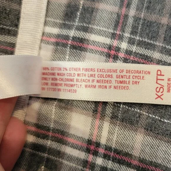 Gilligan & O Malley Plaid 2PC Pajama Set Pants & Top - Picture 12 of 14